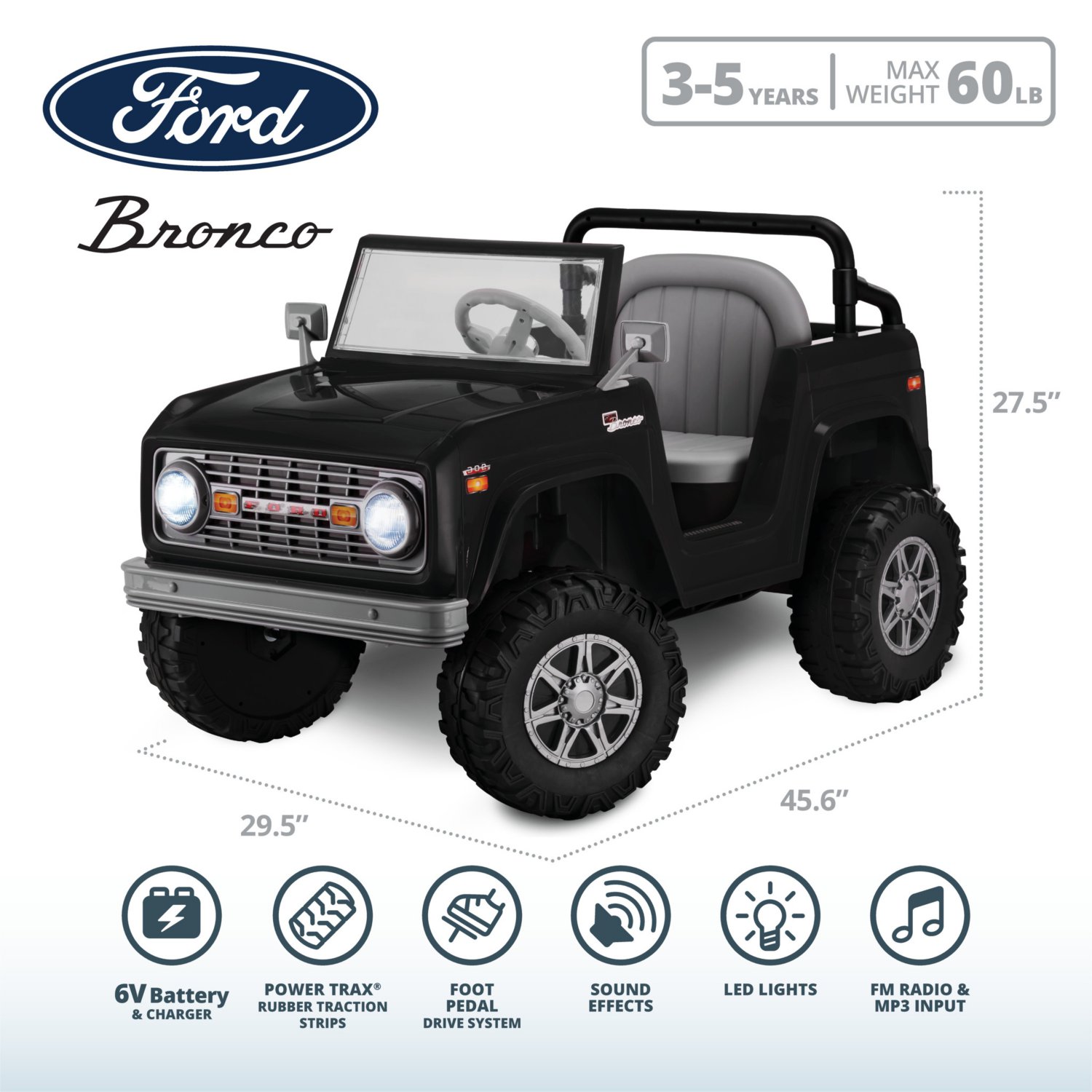 Classic Ford Bronco, 6-Volt Ride-On Toy