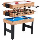 MD Sports 48" 3 In 1 Combo Game Table, Pool, Hockey, Foosbal, Accessories Included