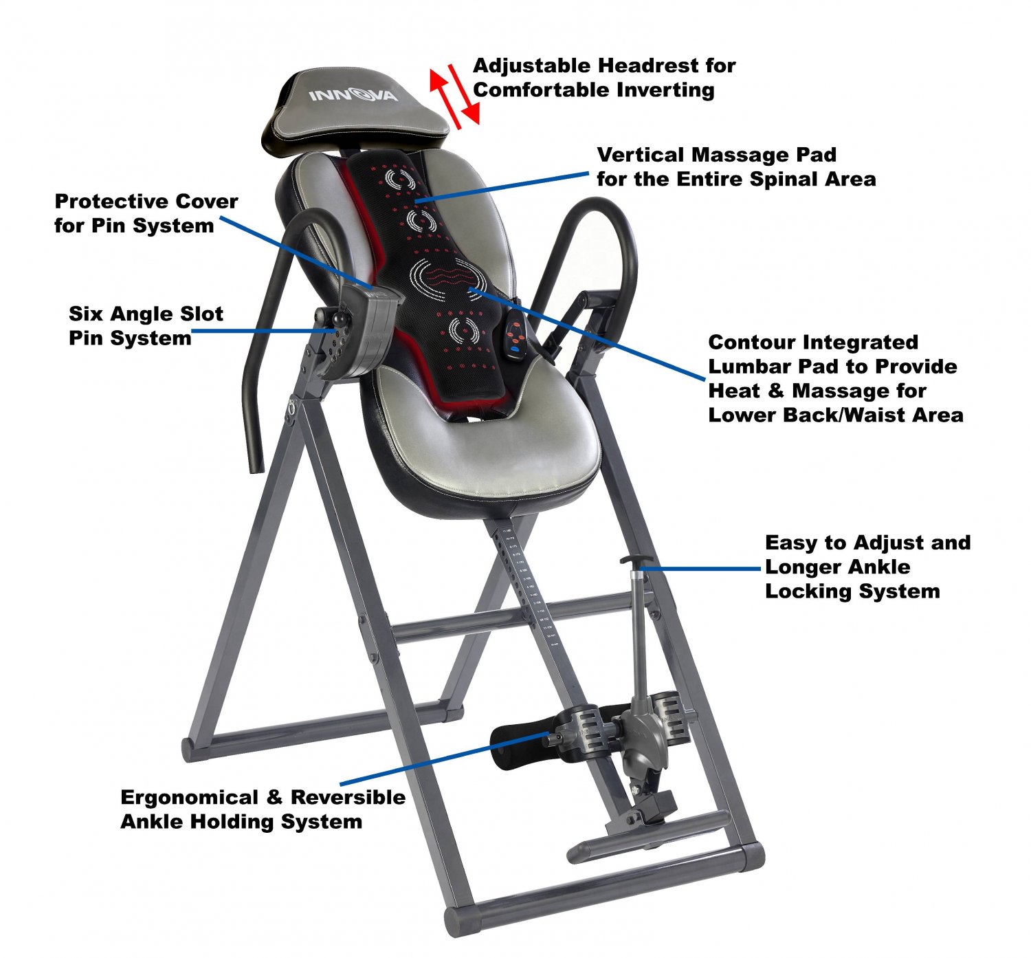 Innova ITM5950 Inversion Table with Advanced Heat and Massage Therapy