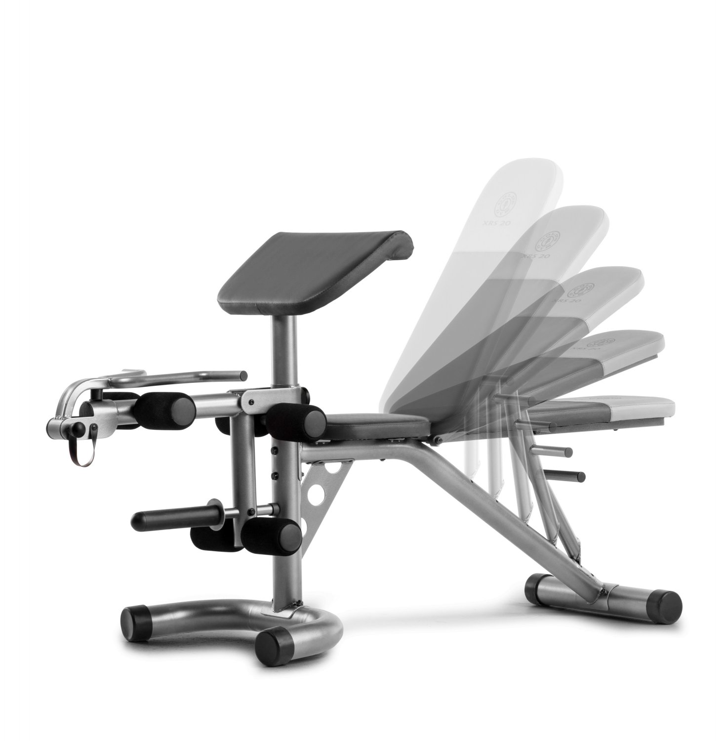 Weider XRS 20 Adjustable Bench with Olympic Squat Rack and Preacher Pad, 610 Lb. Weight Limit