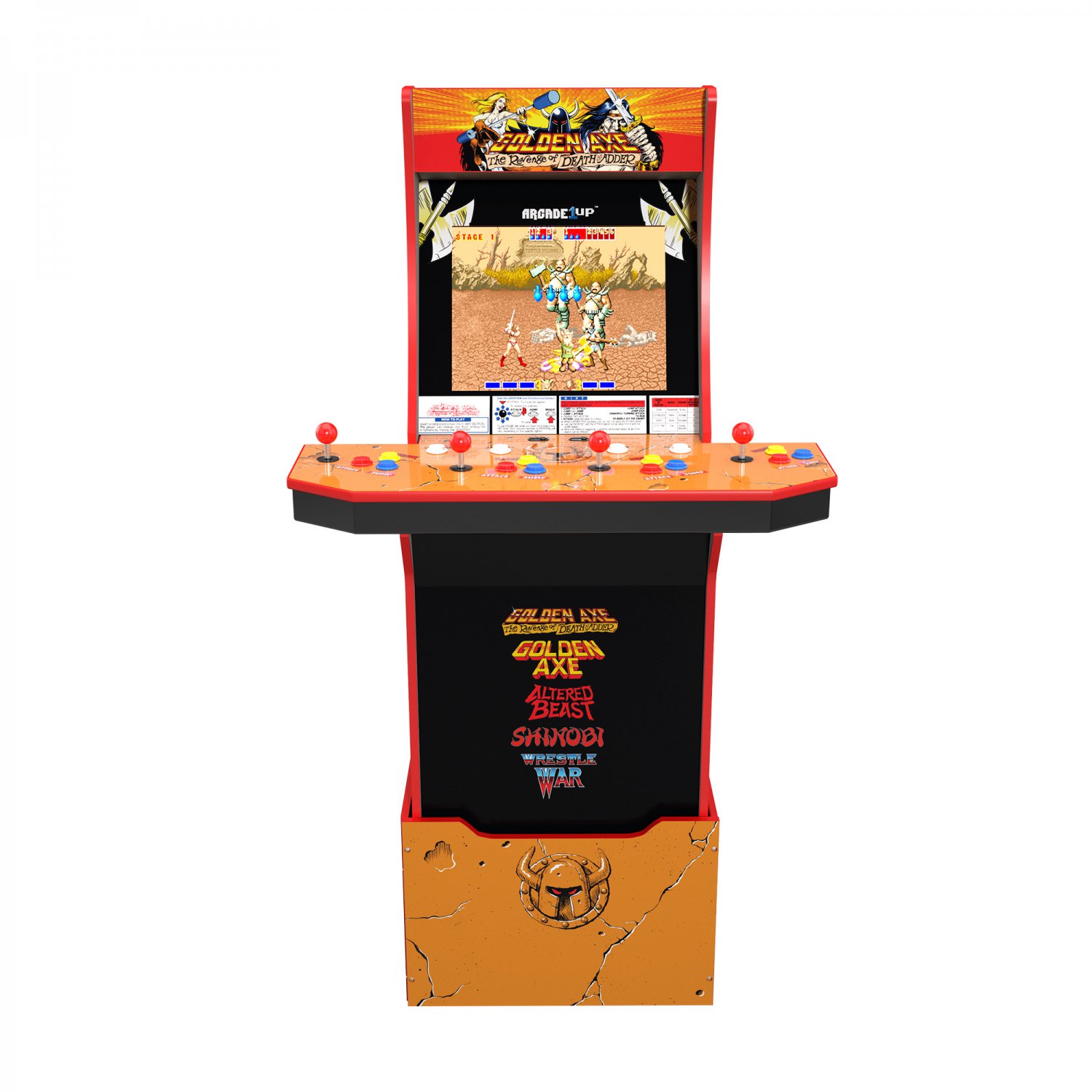 Arcade1UP Golden Axe Arcade with Riser and Lit Marquee