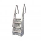 Vinyl Works Deluxe Adjustable 24" in-Pool Step Ladder Entry System for Above Ground Swimming Pools