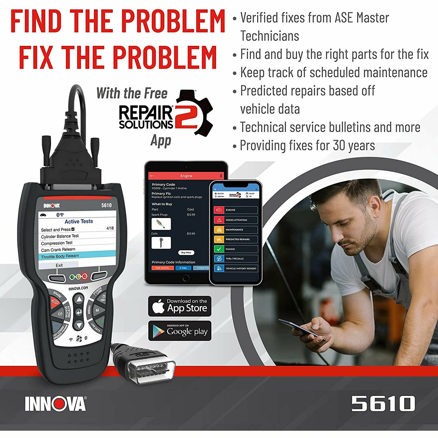 INNOVA 5610 CarScan Pro Bluetooth Code Reader Vehicle Diagnostic