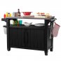 Keter Unity XL 78 Gallon Patio  Table and Storage Unit BBQ Grilling Bar Cart Furniture