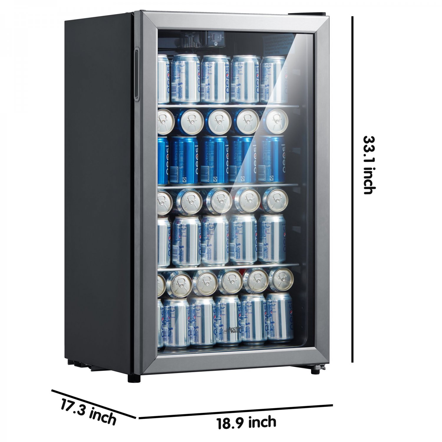 Arctic King 115 Can Beverage Fridge, Stainless Steel Frame
