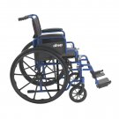 Drive Medical Blue Streak Wheelchair with Flip Back Desk Arms, Swing Away Footrests, 18" Seat