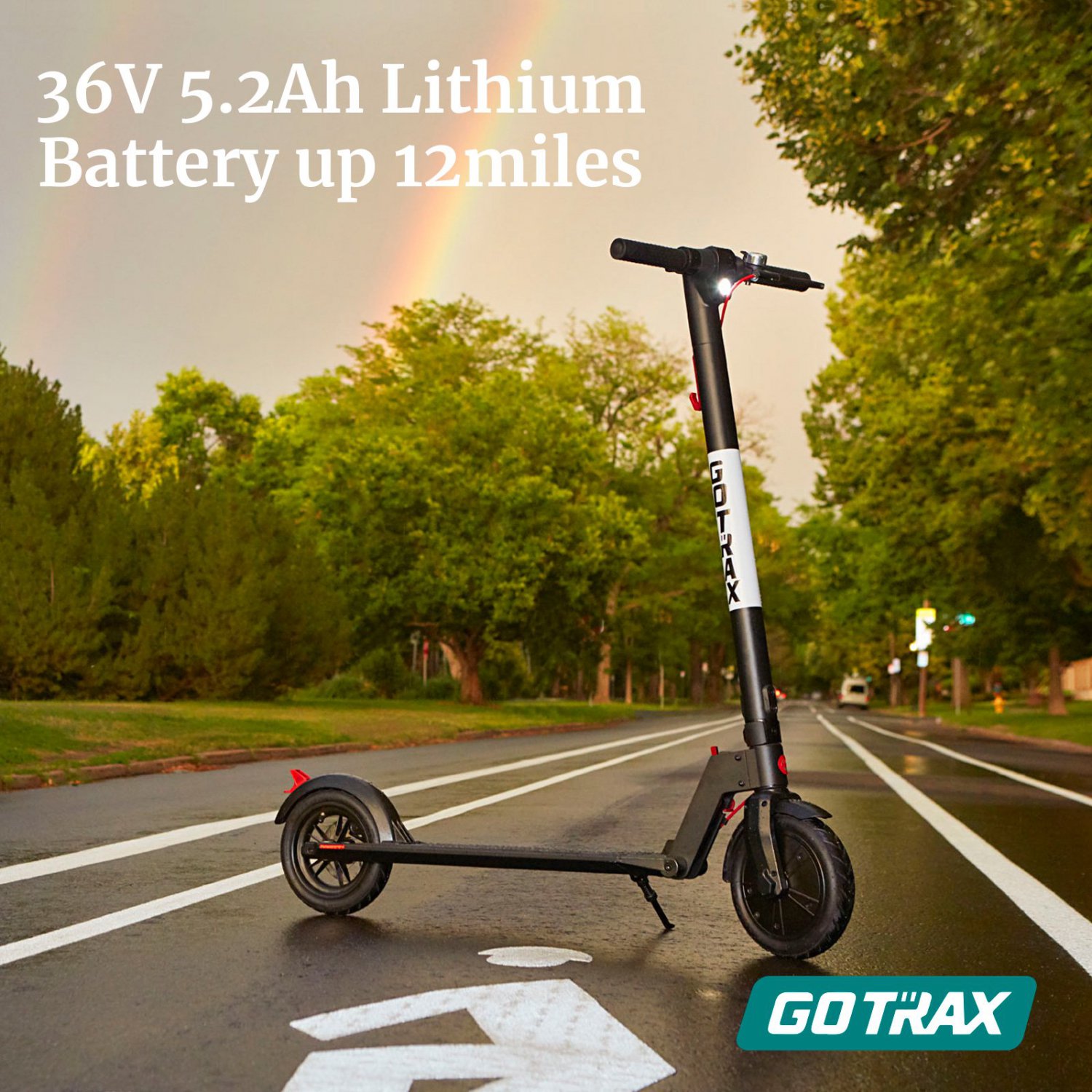 GOTRAX Rival Commuting Folding Electric Scooter 8.5" Air Filled Tires