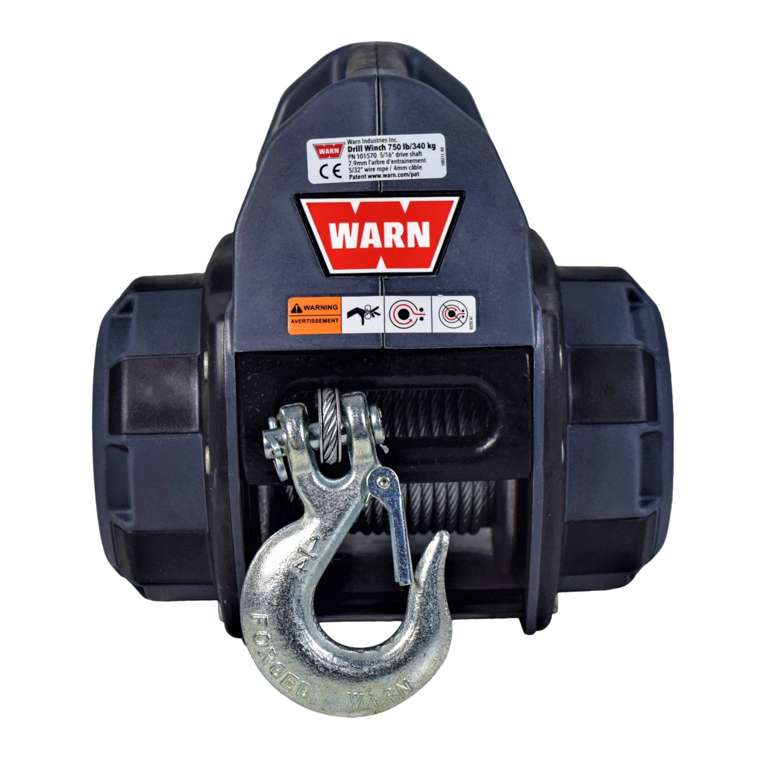 WARN 101570 Handheld Portable Drill Winch with 40 Foot Steel Wire Rope