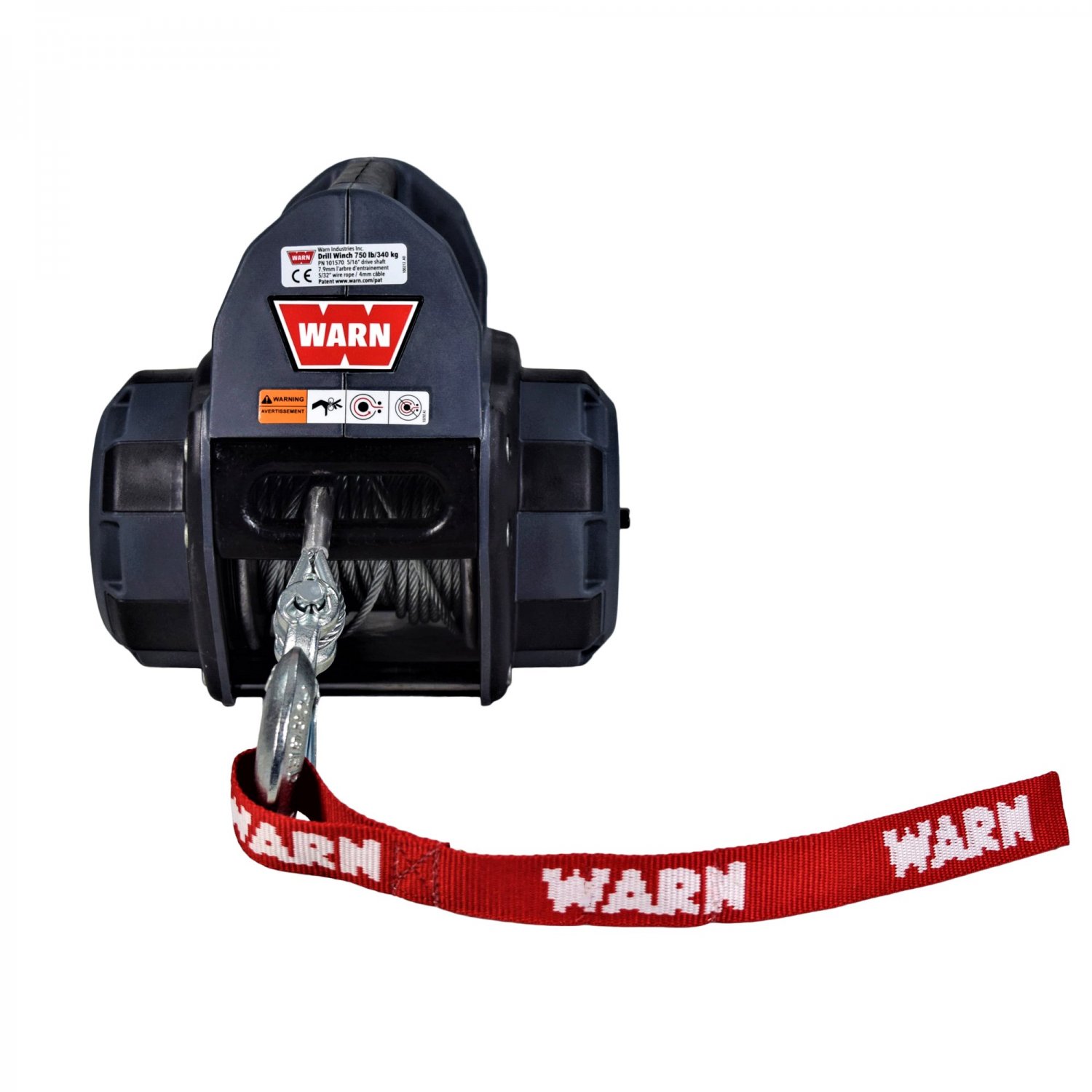 WARN 101570 Handheld Portable Drill Winch with 40 Foot Steel Wire Rope