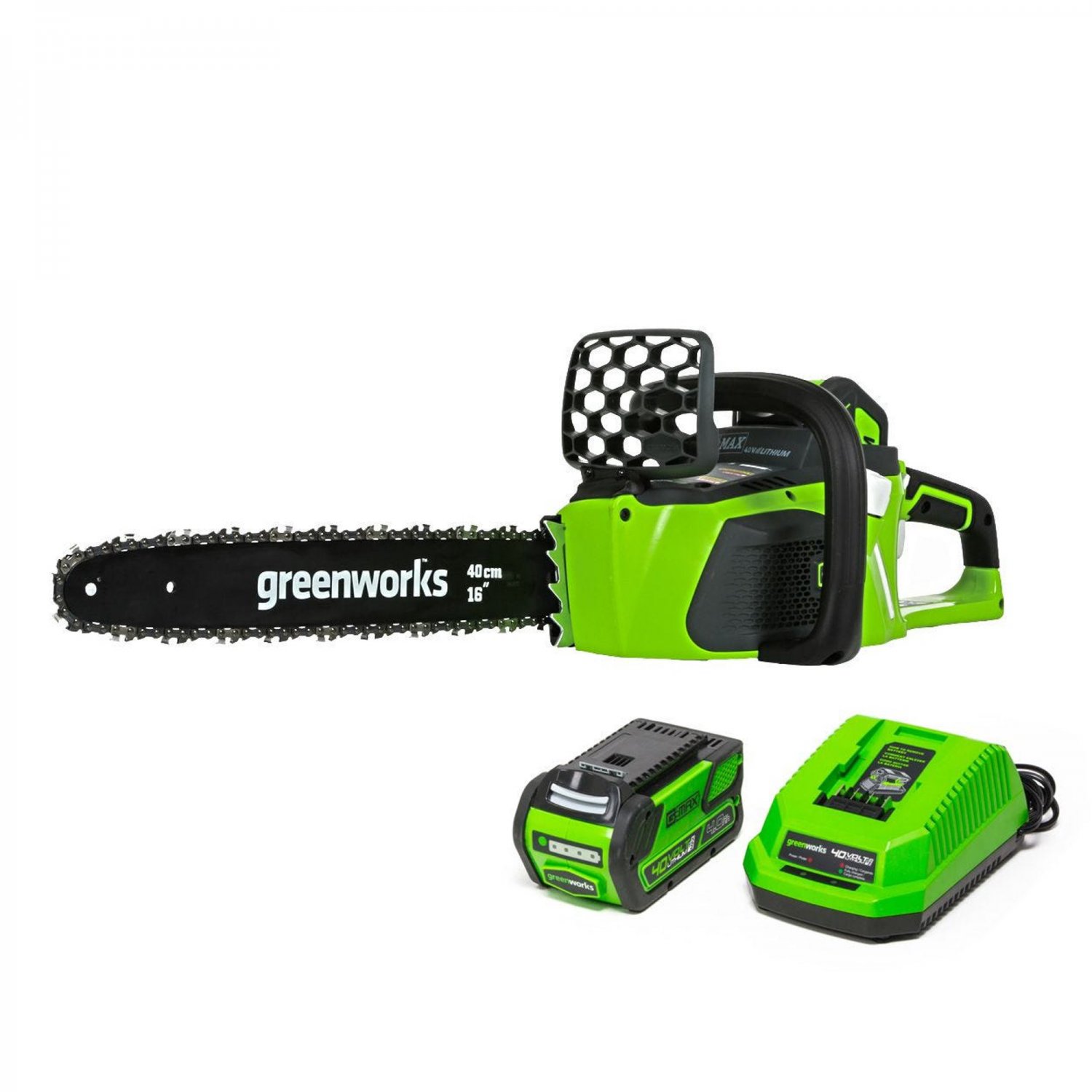 Greenworks 40v 16 Inch Cordless Brushless Chainsaw With 40 Ah Battery And Charger 20312 7069