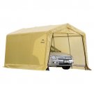 AutoShelter Instant Garage, 10 x 15 x 8 ft, Sandstone, Peak Style, Car Shelter Storage Solution
