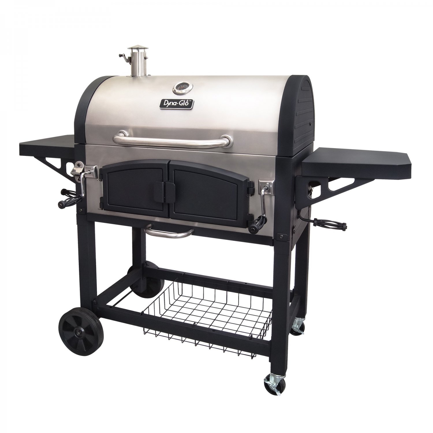 Dyna-Glo X-Large Premium Dual Chamber Charcoal Grill - 32.in W of Cooking Area Stainless Steel