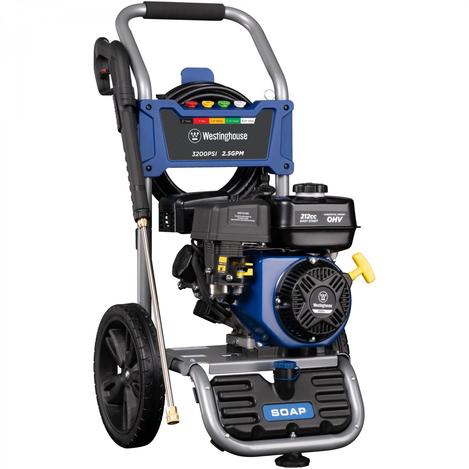 Westinghouse WPX3200 Gas Powered Pressure Washer - 3200 PSI and 2.5 GPM - 5 Nozzle Set