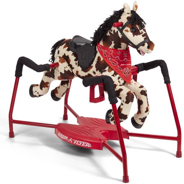 Freckles Plush Interactive Spring Horse, Ride-on for Kids