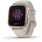 Garmin Venu Sq – Music Edition, Rose Gold Aluminum Bezel with Light Sand Case and Silicone