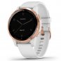 Garmin vÃ­voactive 4S Rose Gold Stainless Steel Bezel with White Case and Silicone Band
