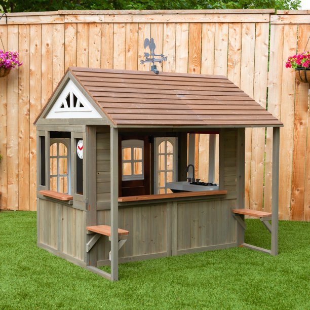 KidKraft Country Vista Wooden Outdoor Playhouse with Double Doors, Play