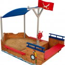 KidKraft Wooden Pirate Sandbox with Canopy, Covered Kid's Sandbox