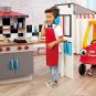 Little Tikes Real Wood Drive-Thru Diner 40-Piece Wooden Pretend Play Kitchen Toys Playset, Realistic