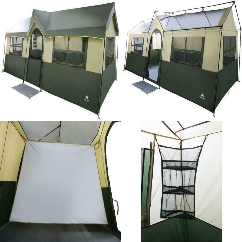 Ozark Trail Hazel Creek 12 Person Cabin Tent, 3 Rooms