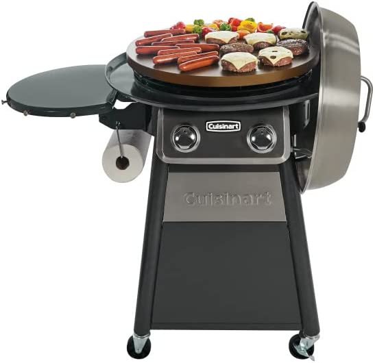 Cuisinart 22-In. Deluxe Outdoor Griddle Cooking Center Folding Prep Table and Paper Towel Holder