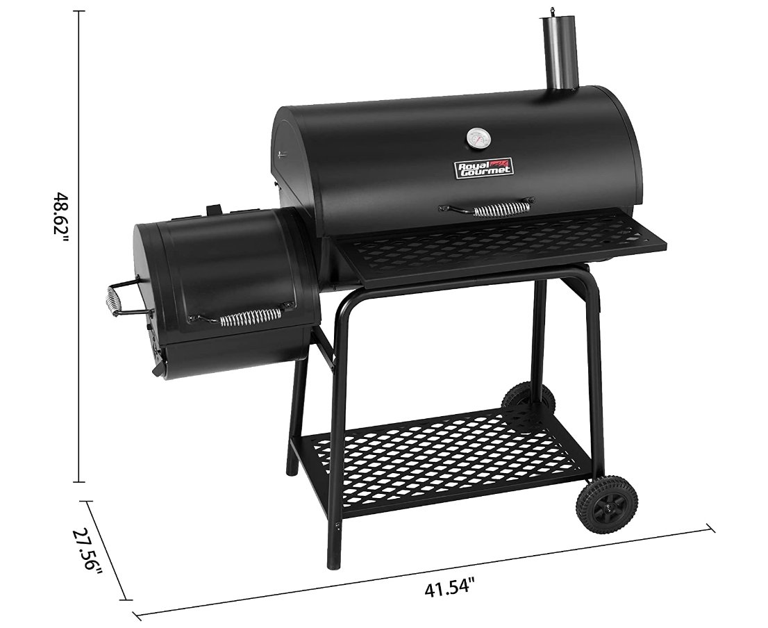 Royal Gourmet CC1830FC 30" Charcoal Grill with Offset Smoker, With Cover