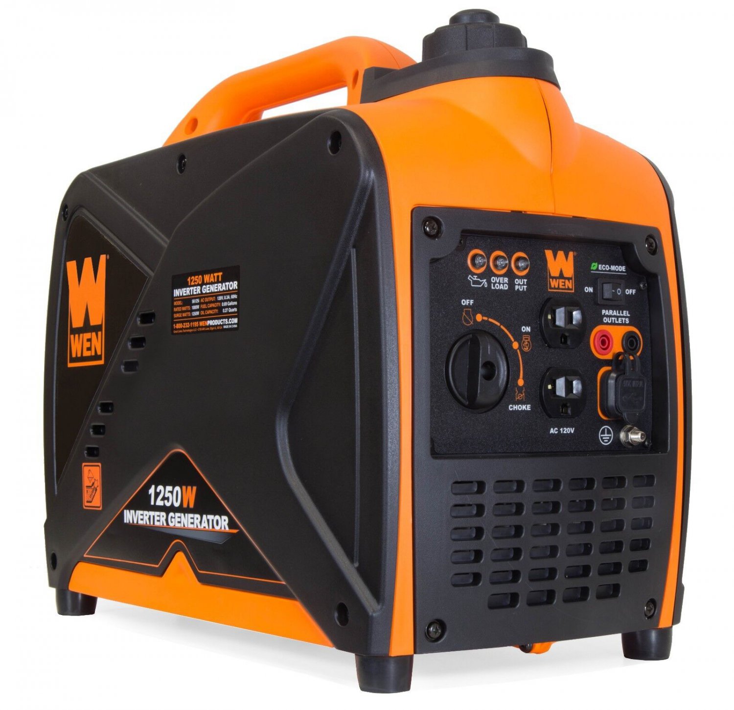WEN 1250-Watt Gas-Powered Portable Inverter Generator, CARB Compliant
