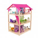 KidKraft So Chic Wood Dollhouse, Almost 4' Tall with Wheels & 46 Pieces