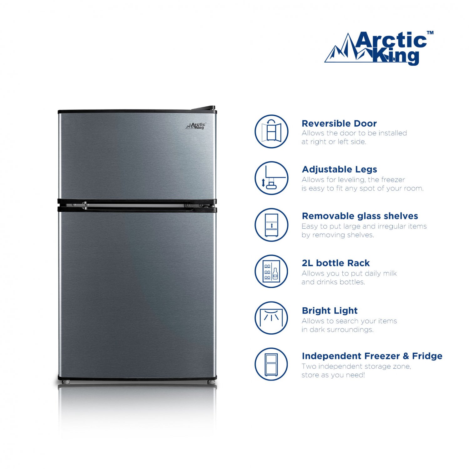 Arctic King 3.2cu.ft 2 Door compact refrigerator
