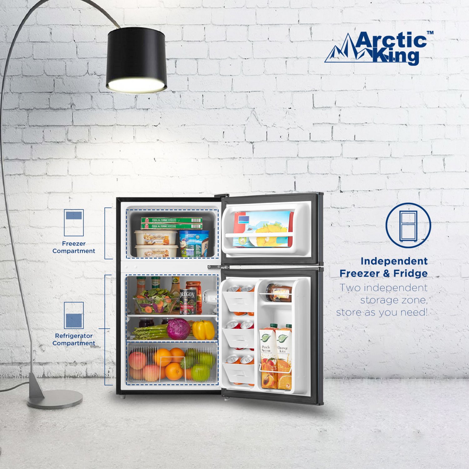 Arctic King 3.2cu.ft 2 Door compact refrigerator