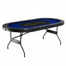 Barrington 10 Player Blue Poker Table, No Assembly Required