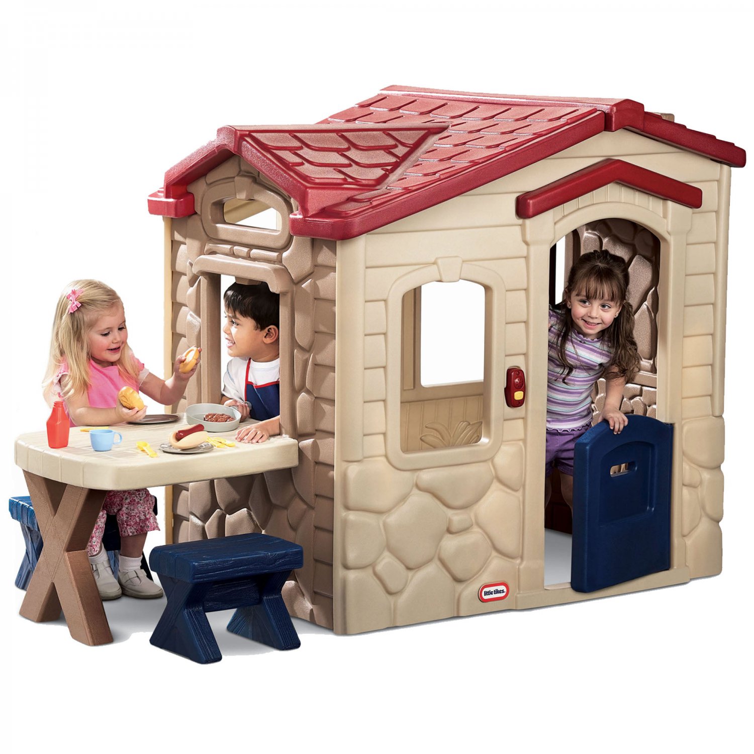 Little Tikes Picnic on the Patio Playhouse with 20 Play Accessories, Working Doorbell