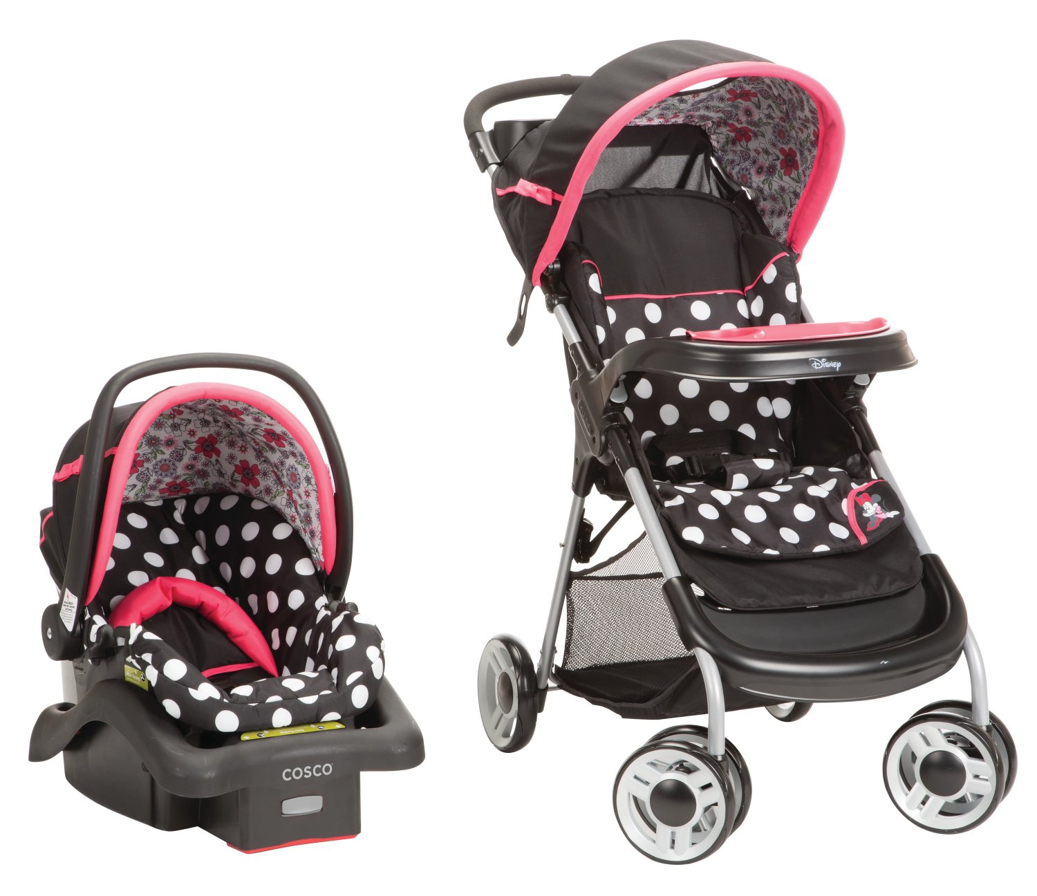 Disney Baby Lift & Stroll Plus Travel System, Minnie Coral Flowers