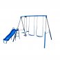 Sportspower Albany Metal Swing Set with Slide & Adjustable Sling Swing Seats