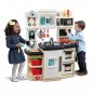 Great Gourmet Tan and White Plastic Play Kitchen Set for Kids