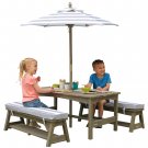 KidKraft Outdoor Table & Bench Set with Cushions and Umbrella