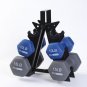 5, 10, and 15 Pound Neoprene Dumbbell Free Hand Weight Set with Rack