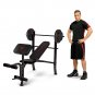 Marcy Pro Home Gym Standard Weight Training Bench with 80 Pound Weight Set