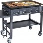 Blackstone 36 Inch 4 Burner Portable Griddle Cooking Station with Storage Rack