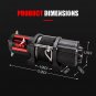 Fieryred 12 Volt 4,500 Pound Electric Synthetic Rope Winch Kit for UTV and ATV