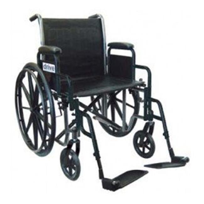 Drive Medical SSP220DDA-SF Silver Sport 2 Wheelchair with 20 Inch Wide Seat