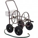 Liberty Garden 871 4 Wheel 250 Foot Steel Frame Water Hose Reel Cart with Basket