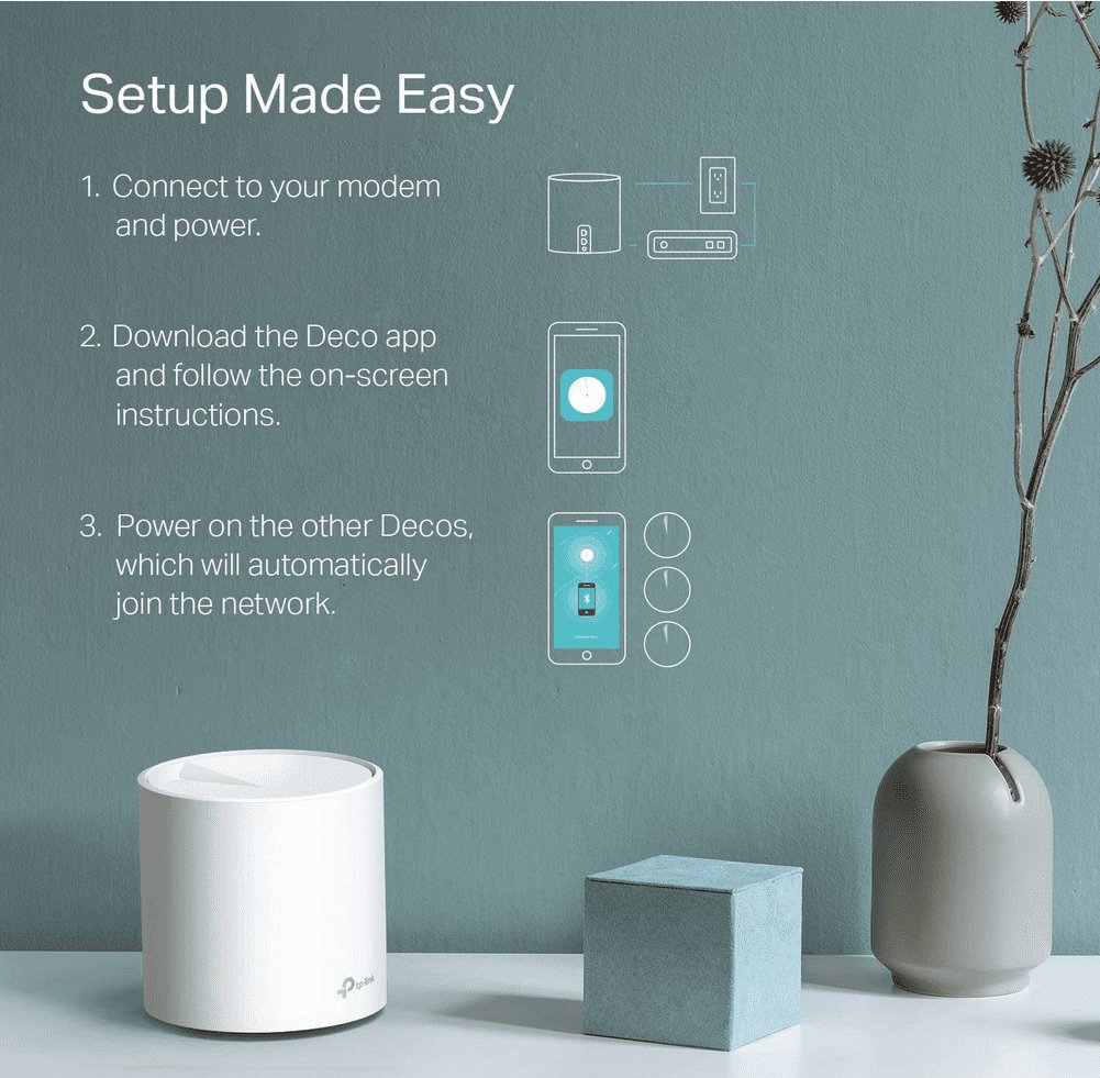 TPLink WiFi 6 AX3000 Mesh Router System Deco W6000 (2pack) 5,000