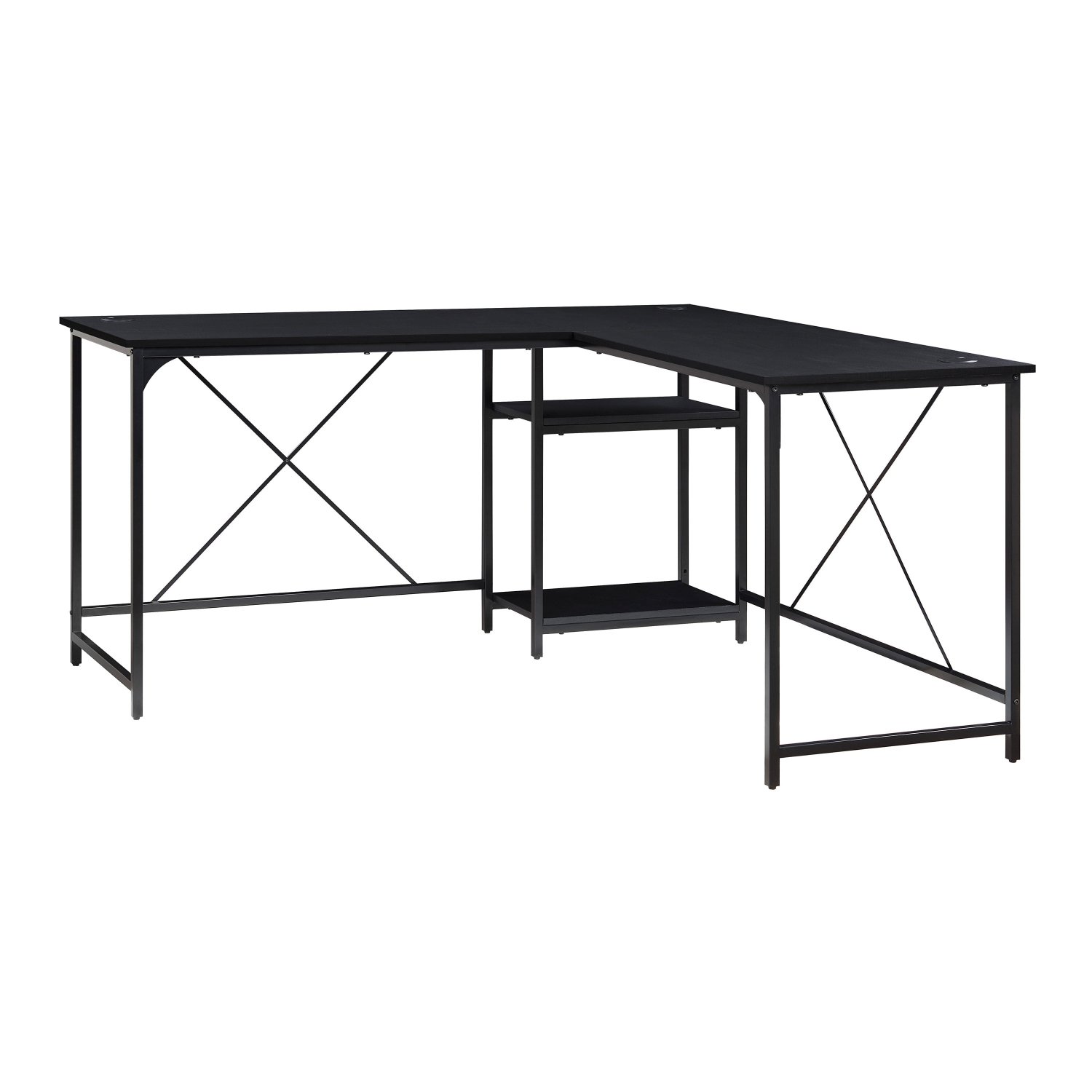 Mainstays Two-Way Convertible Desk with Lower Storage Shelf, Charcoal ...