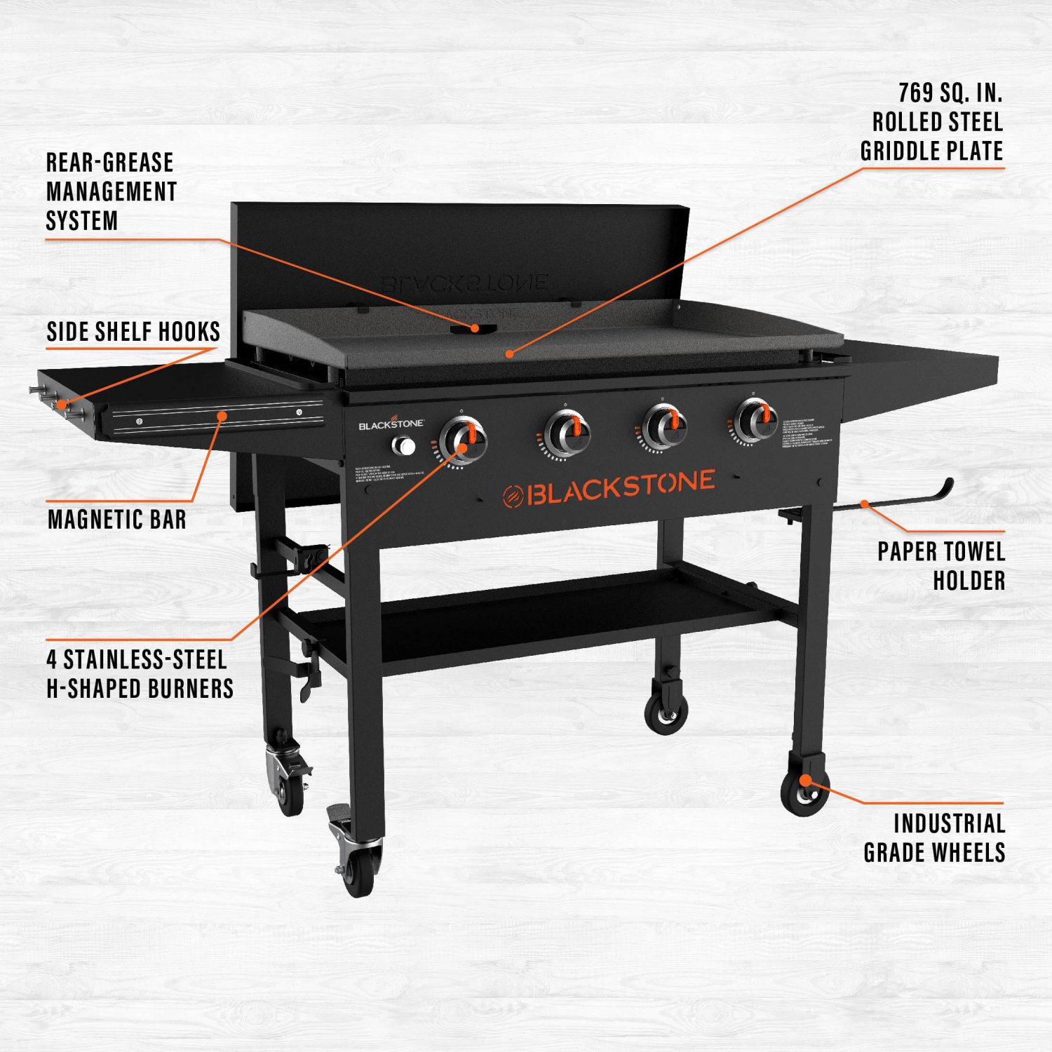 Blackstone 4 Burner 36 Griddle Cooking Station With Hard Cover