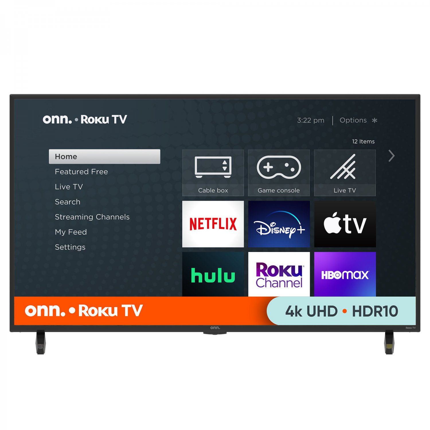 onn. 43" Class 4K UHD (2160P) LED Roku Smart TV HDR (100012584)