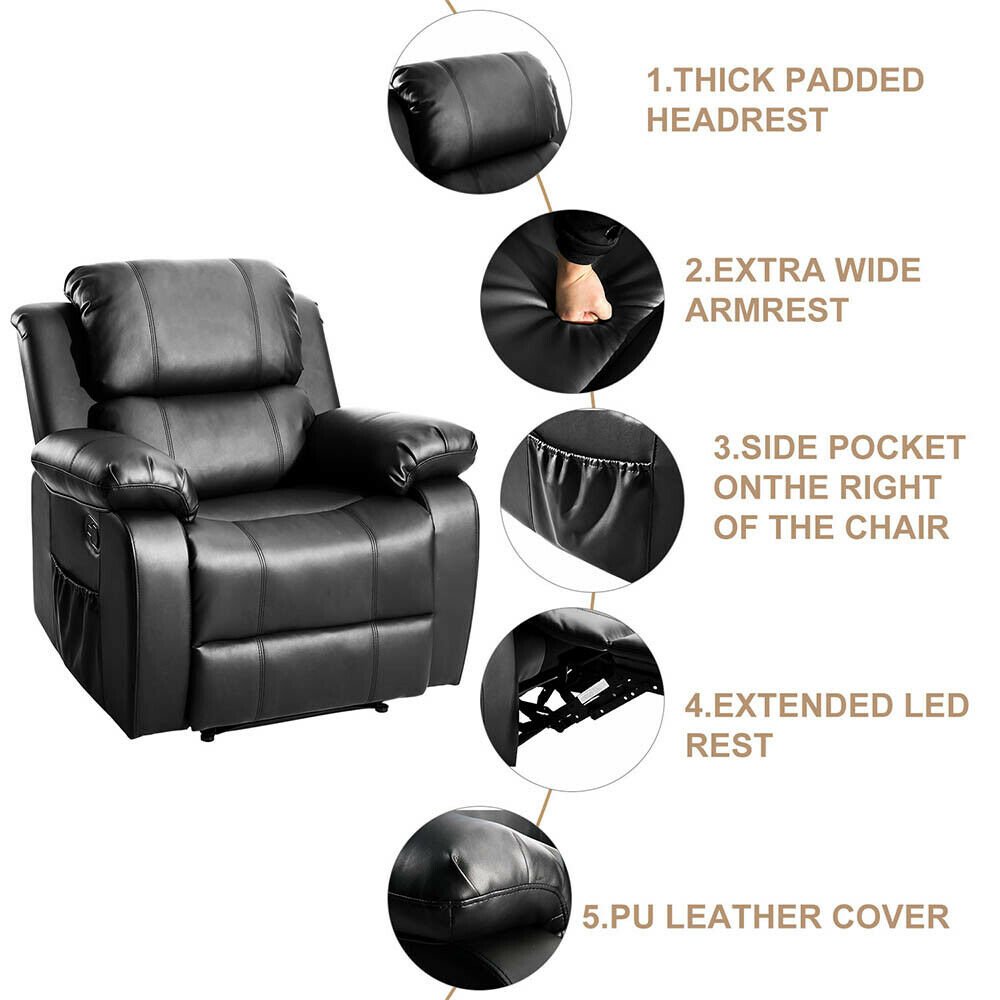 Massage Recliner Sofa Wingback Chair Home Theater Seating Stretch Sofa