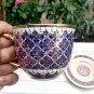 Porcelain antique art offee cup thai benjarong handpaint gift and decor