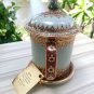 Antique porcelain celadon jade coffee tea mug thai benjarong in silkbox