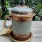 Antique porcelain celadon jade coffee tea mug thai benjarong in silkbox